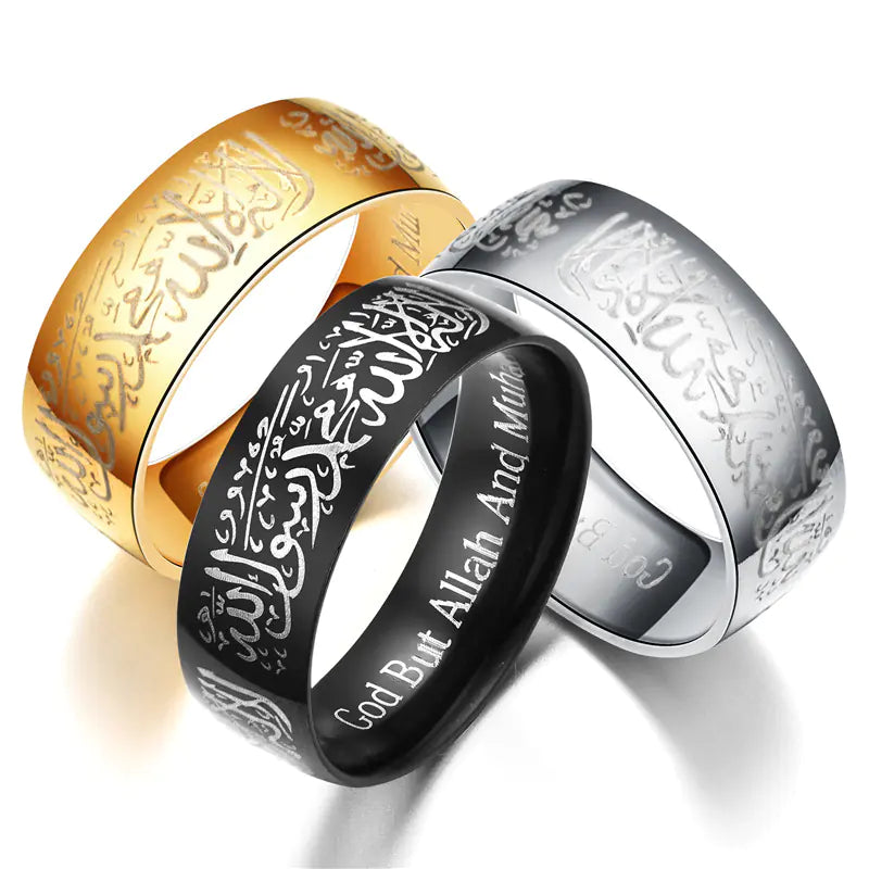 Faith Stainless Steel Scripture Ring Decoration